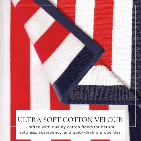 Oversized Striped Border Cabana Beach Towel – Santa Cruz-Beach Towels-Parc Decor