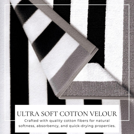 Oversized Striped Border Cabana Beach Towel – Santa Cruz-Beach Towels-Parc Decor