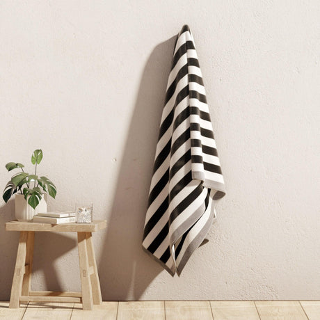 Oversized Striped Border Cabana Beach Towel – Santa Cruz-Beach Towels-Parc Decor