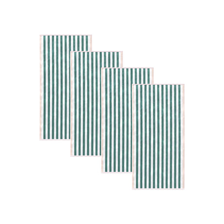 Oversized Striped Border Cabana Beach Towels - Santa Cruz