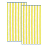Oversized Striped Border Cabana Beach Towels - Santa Cruz