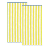 Oversized Striped Border Cabana Beach Towels - Santa Cruz
