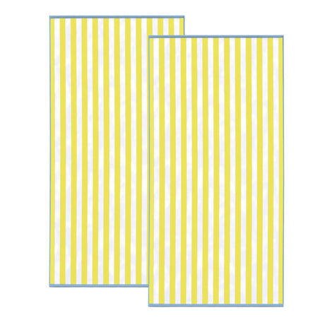 Oversized Striped Border Cabana Beach Towels - Santa Cruz