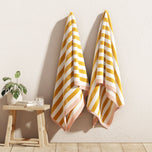 Oversized Striped Border Cabana Beach Towels - Santa Cruz