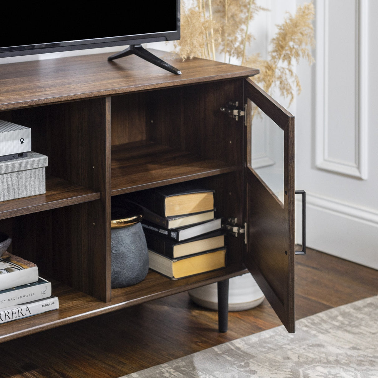 Owen Glass and Wood TV Console-Entertainment-Parc Decor