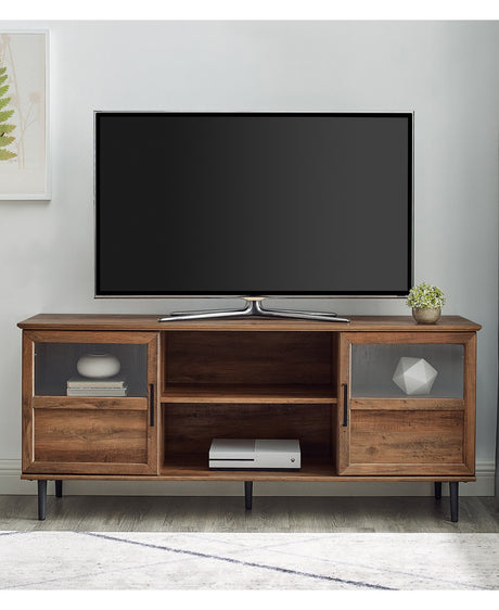 Owen Glass and Wood TV Console-Entertainment-Parc Decor