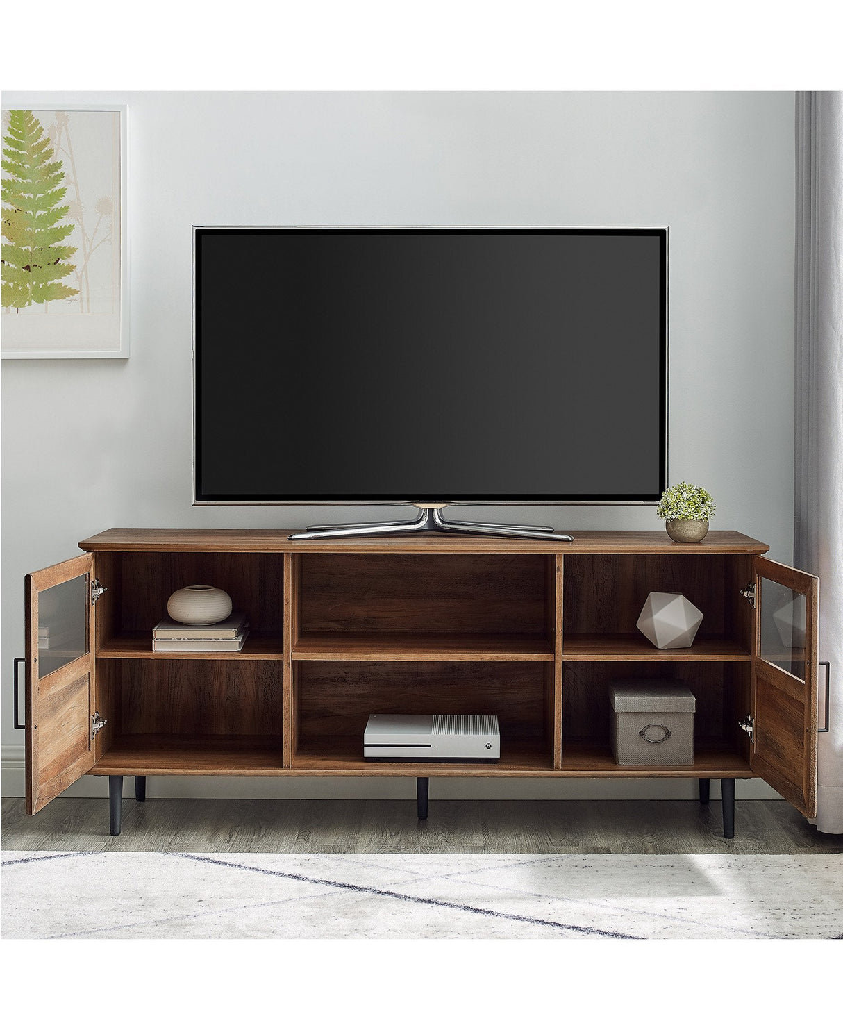 Owen Glass and Wood TV Console-Entertainment-Parc Decor
