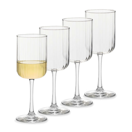 Paneled All Purpose Wine Glasses, 13.5 ounce, Set of 4-Stemware-Parc Decor
