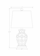 Pangian White & Blue Patterned Ceramic Table Lamp-Lighting-Parc Decor