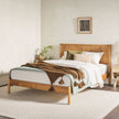 Paris Contemporary Reeded Headboard Solid Wood Bed-Bedroom-Parc Decor
