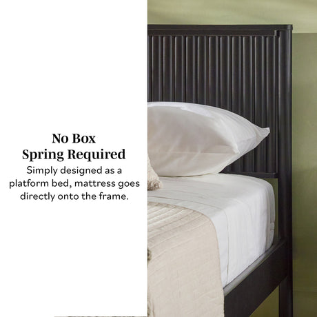 Paris Contemporary Reeded Headboard Solid Wood Bed-Bedroom-Parc Decor