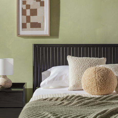 Paris Contemporary Reeded Headboard Solid Wood Bed-Bedroom-Parc Decor