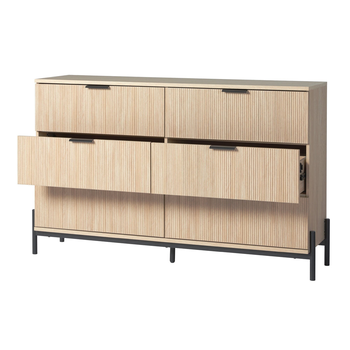 Paris Modern Scandinavian Reeded Dresser-Bedroom-Parc Decor