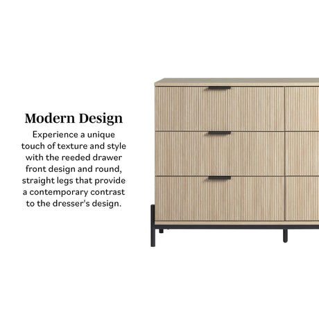 Paris Modern Scandinavian Reeded Dresser-Bedroom-Parc Decor