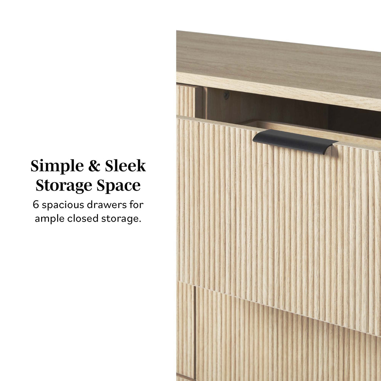 Paris Modern Scandinavian Reeded Dresser-Bedroom-Parc Decor