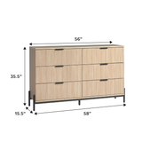 Paris Modern Scandinavian Reeded Dresser-Bedroom-Parc Decor