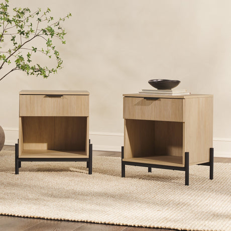 Paris Modern Scandinavian Reeded Nightstand