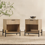 Paris Modern Scandinavian Reeded Nightstand-Bedroom-Parc Decor