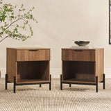 Paris Modern Scandinavian Reeded Nightstand-Bedroom-Parc Decor