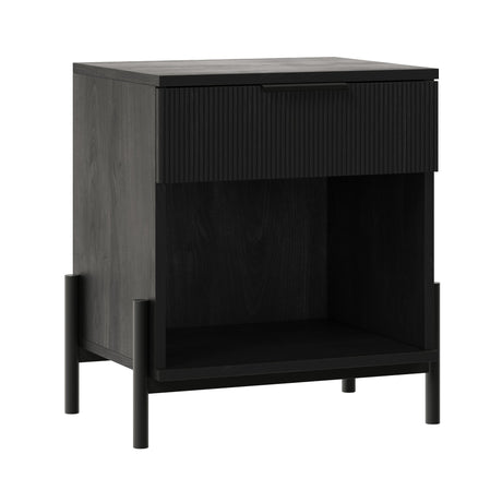 Paris Modern Scandinavian Reeded Nightstand-Bedroom-Parc Decor