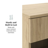 Paris Modern Scandinavian Reeded Nightstand-Bedroom-Parc Decor