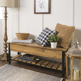 Park City Wood and Metal Bench-Occasional-Parc Decor