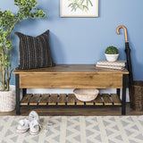 Park City Wood and Metal Bench-Occasional-Parc Decor