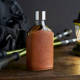 Parker Leather-Wrapped Glass Flask-product_type::novelty_flasks-Parc Decor