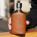 Parker Leather-Wrapped Glass Flask-product_type::novelty_flasks-Parc Decor