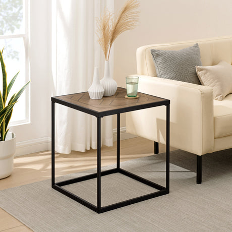 Parquet 20" Square Side Table-Occasional-Parc Decor
