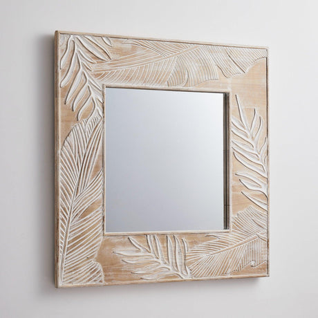 Parrot Uncle Frame for Mirrors Traditional Square Mirror Vintage Wall Decoration with Leaf Pattern