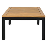 Patio Furniture Set with Loveseats, 4 Pieces Outdoor Sofa Set with Waterproof Cushions, Durable Iron-Wood Design for Garden, Backyard, Poolside-户外组合沙发套装-Parc Decor