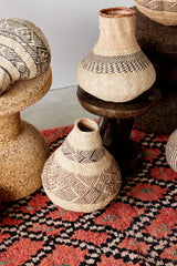 Patterned Binga Nongo Gourd Woven Basket-Baskets & Vessels-Parc Decor