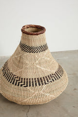 Patterned Binga Nongo Gourd Woven Basket-Baskets & Vessels-Parc Decor