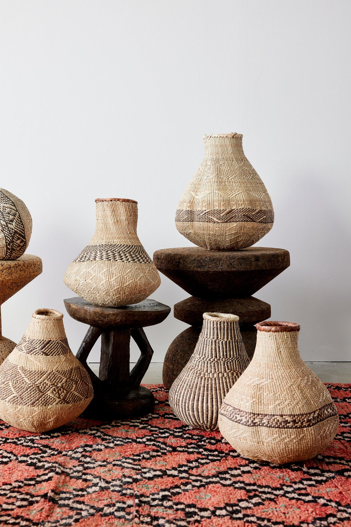 Patterned Binga Nongo Gourd Woven Basket-Baskets & Vessels-Parc Decor