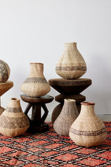 Patterned Binga Nongo Gourd Woven Basket-Baskets & Vessels-Parc Decor