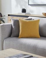 Paulding Textured Yellow Cotton Square Throw Pillow-Throw Pillows-Parc Decor