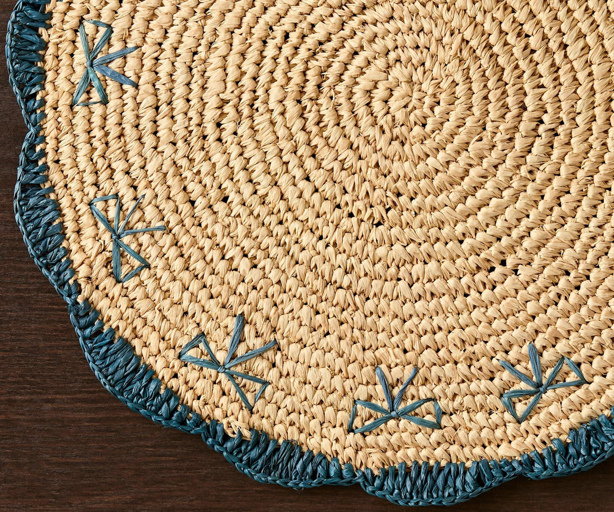Payton James Handwoven Bow Placemats – Hand-Crocheted Raffia Palm Placemats – Unique Kitchen & Dining Table Decor – Handmade Tableware-table tops-Parc Decor