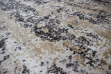 Peach and Charcoal Modern Abstract Hand Knotted Bamboo Silk 8x10 Area Rug