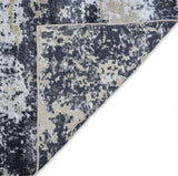 Peach and Charcoal Modern Abstract Hand Knotted Bamboo Silk 8x10 Area Rug