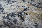 Peach and Charcoal Modern Abstract Hand Knotted Bamboo Silk 8x10 Area Rug