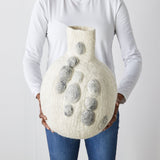 Pebble Hand-Felted Wool Gourd Basket