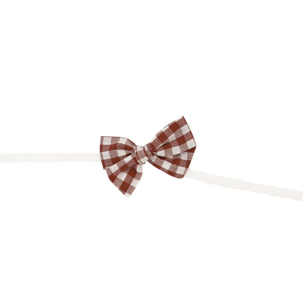 Pecan Gingham Linen Napkin Bow Tie - Set of 6-Napkin Holder-Parc Decor