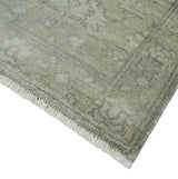 Persian Oushak 2x3 Hand Knotted Beige and Gray Traditional Wool Rug