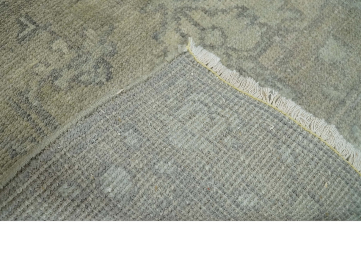 Persian Oushak 2x3 Hand Knotted Beige and Gray Traditional Wool Rug