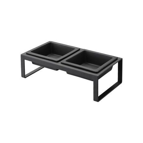 Pet Food Bowl - Tall - Steel + Ceramic