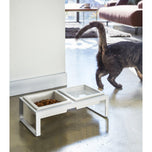 Pet Food Bowl - Tall - Steel + Ceramic
