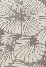 Petals Modern Floral Lace Beige Hand Tufted 5x7 Wool Rug