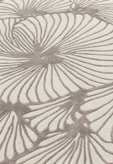 Petals Modern Floral Lace Beige Hand Tufted 5x7 Wool Rug
