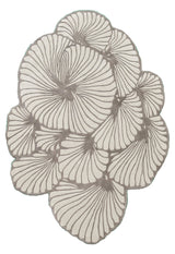 Petals Modern Floral Lace Beige Hand Tufted 5x7 Wool Rug